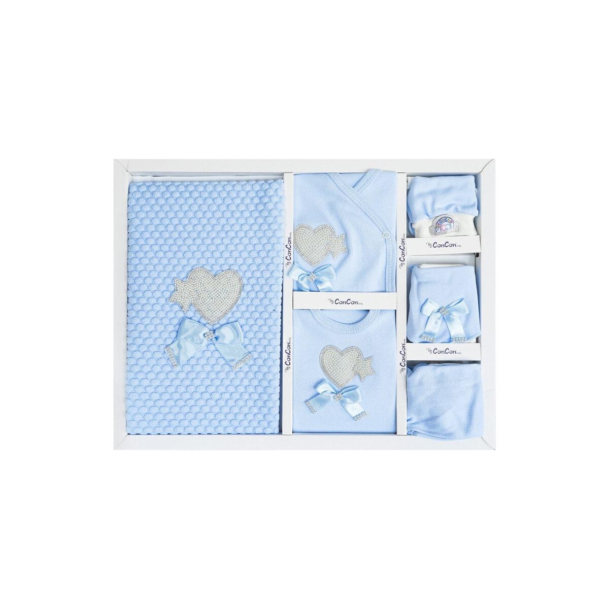 Herz Baby Erstausstattungspaket 10-teilig aus 100% Baumwolle - - Bild 1