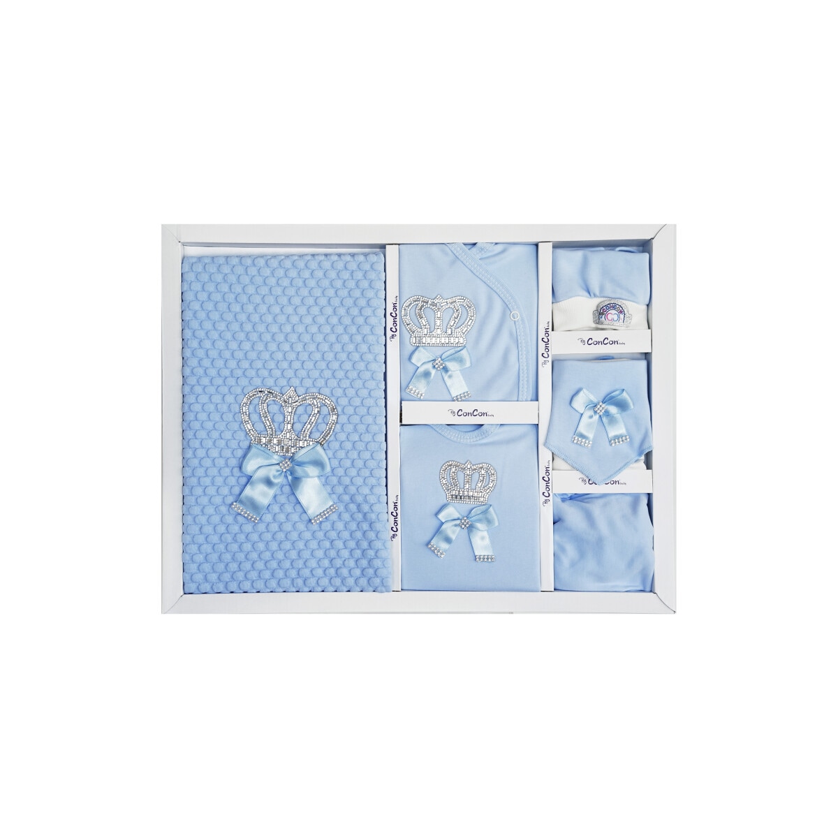 Krone Baby Erstausstattungspaket 10-teilig aus 100% Baumwolle - - Bild 1