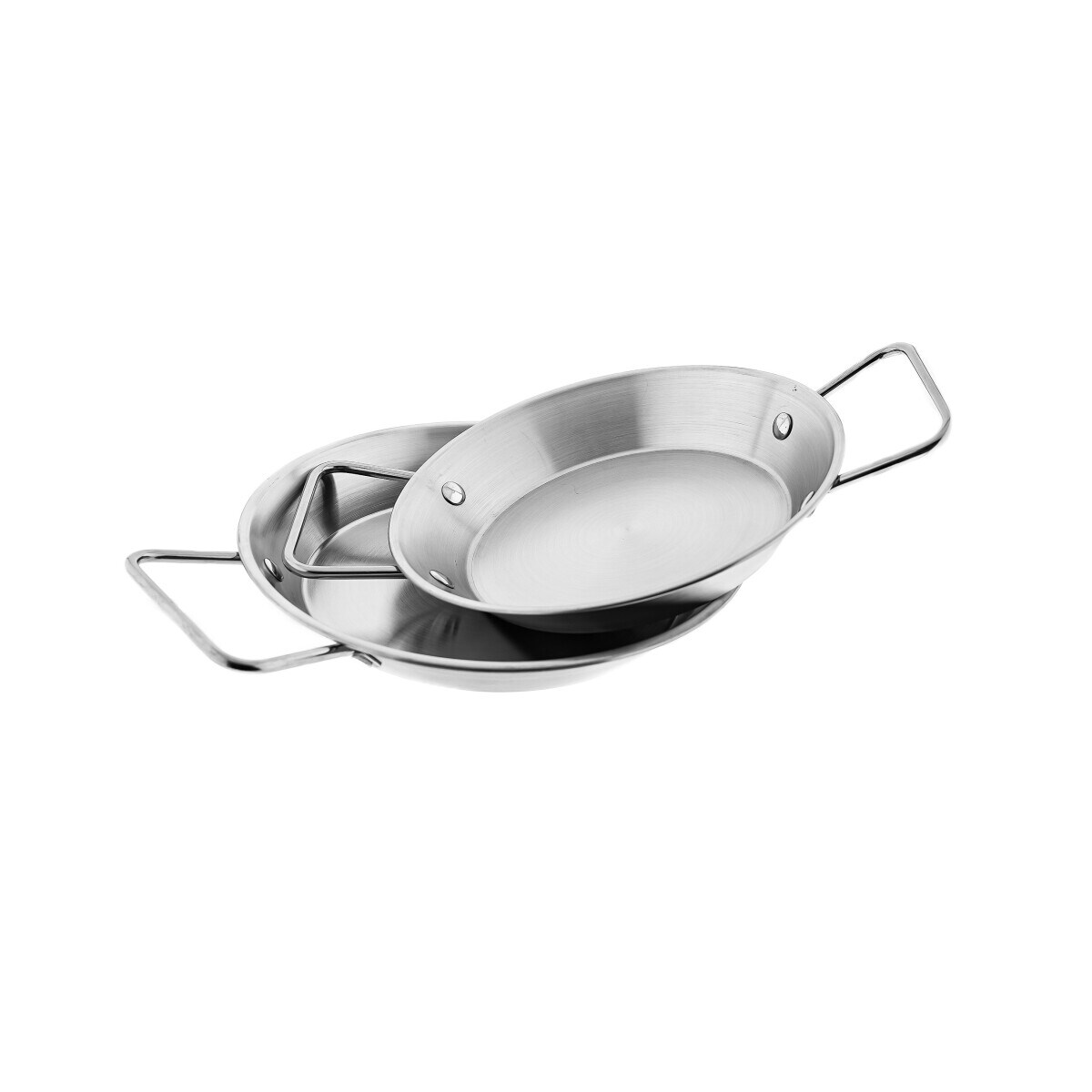 BratpfanneDoppelgriff Paellapfanne Metalltablett Edelstahl
