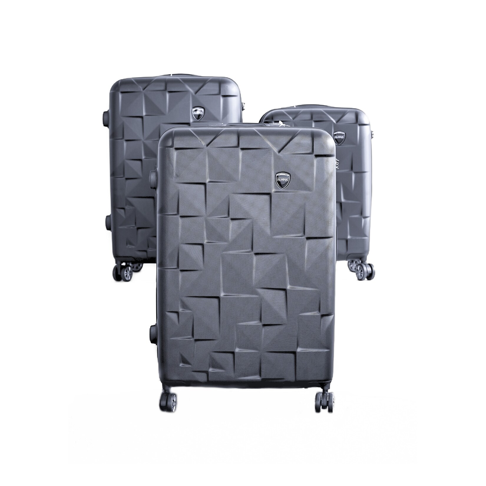 3 Tlg. Koffer-Set - ABS Hartschale mit 4 Rädern 360° drehbar