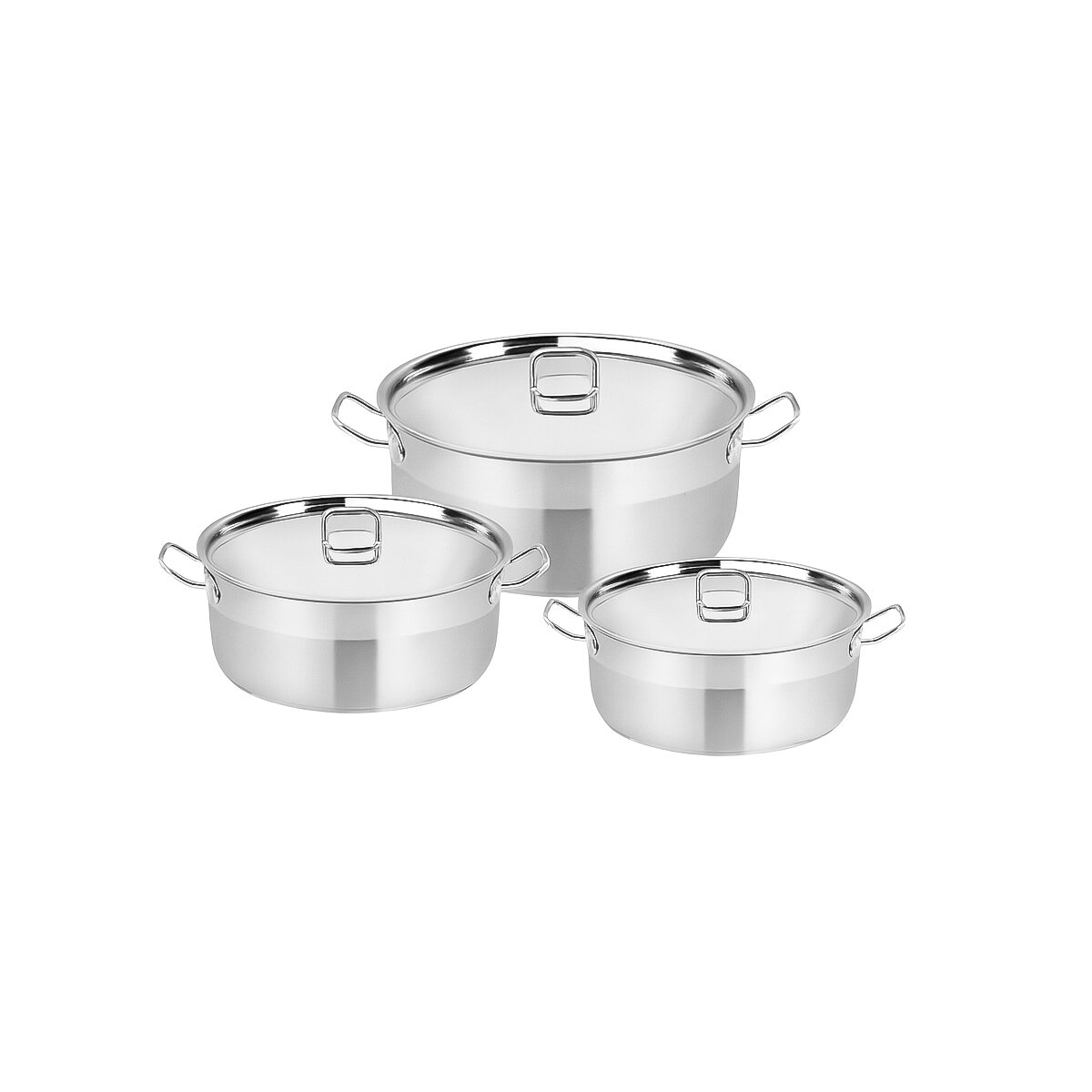 Vitalia 6-teiliges Edelstahl-Kochtopfset - 3 T&ouml;pfe mit Deckel - Bild 1