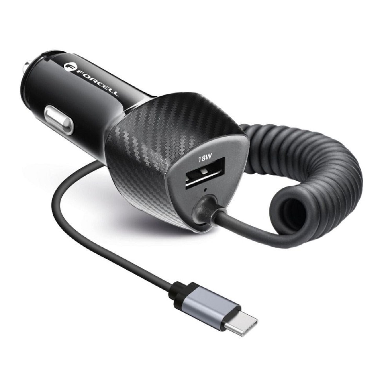 Carbon USB KFZ-Ladeger&auml;t QC 3.0 18W + Kabel Typ C 3.0 PD20W - Bild 1