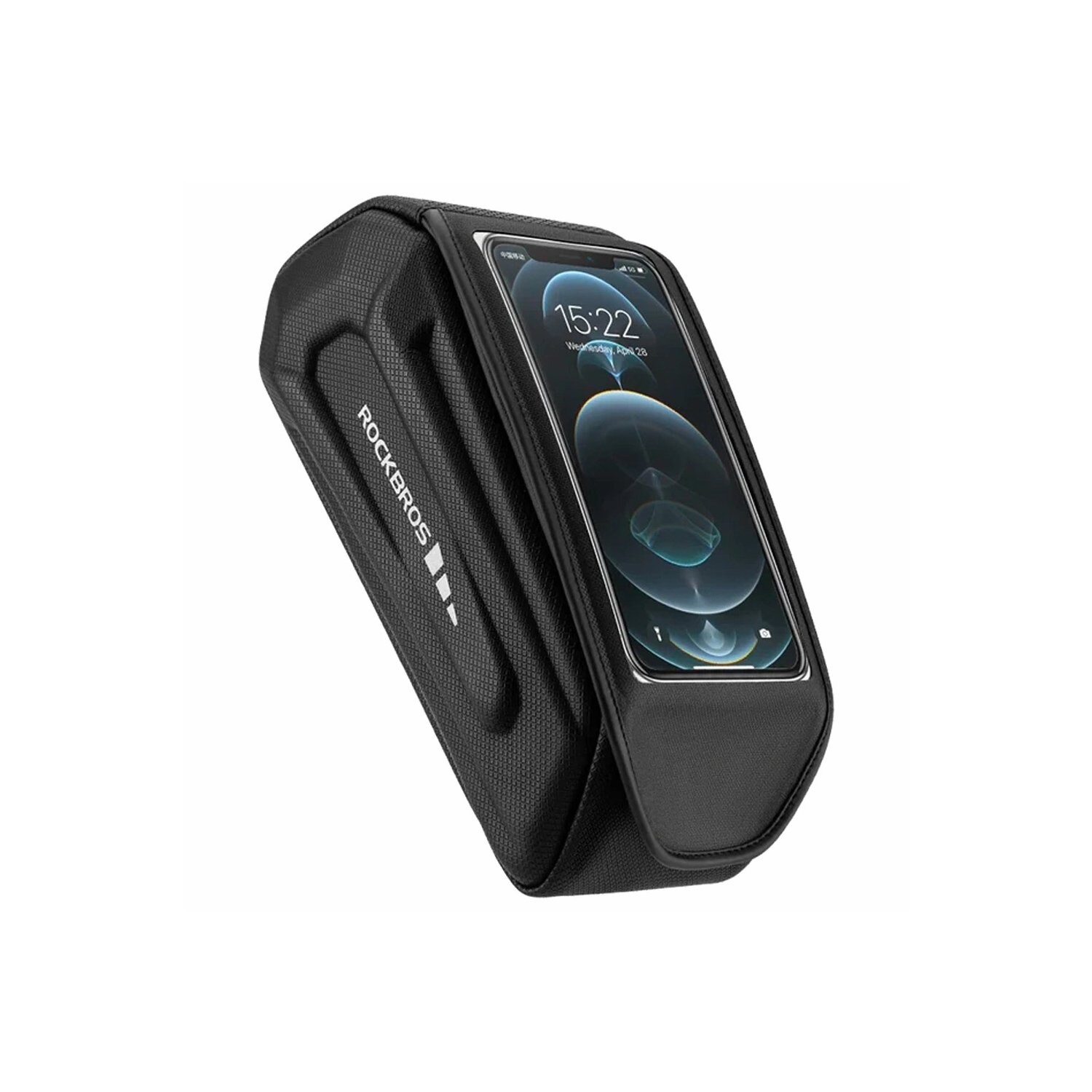 Wasserdichte Rahmen-Fahrradtasche mit Telefonabdeckung – Schwarz | 07016802869847