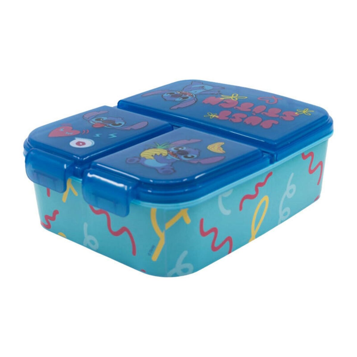 Brotdose 3 F&auml;cher Lilo&Stitch Lunchbox in Blau Fr&uuml;hst&uuml;cksbox Kinder - Bild 1