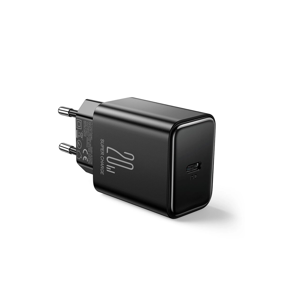 Wandladeger&auml;t USB C 20W PD Joyroom Ladeger&auml;t &ndash; Schwarz ohne Ladekabel - Bild 1