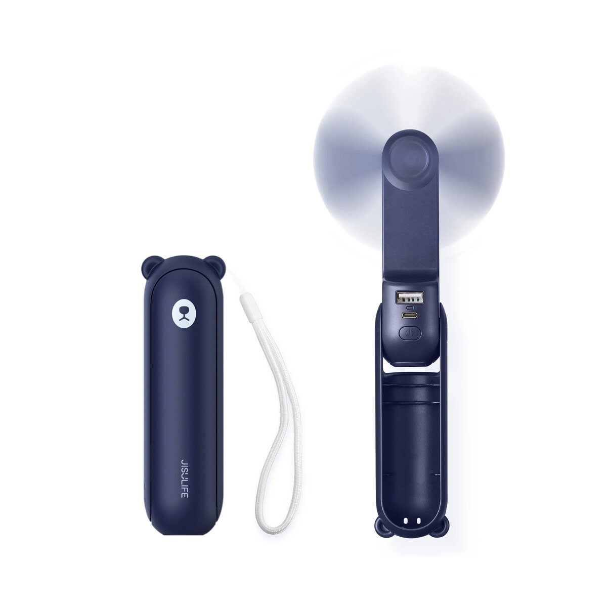 Jisulife Life8 Mini Handventilator 3in1 mit LED & Powerbank Blau - Bild 1