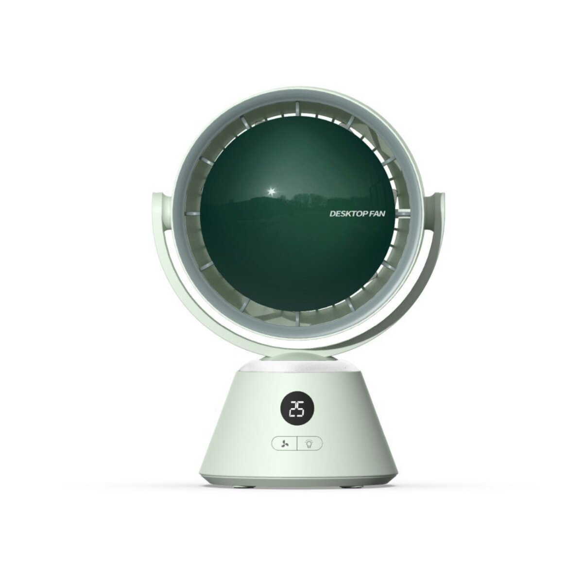 Drehbarer Tischventilator mit LED-Beleuchtung, 4000?mAh Akku und HD-Di - Bild 1