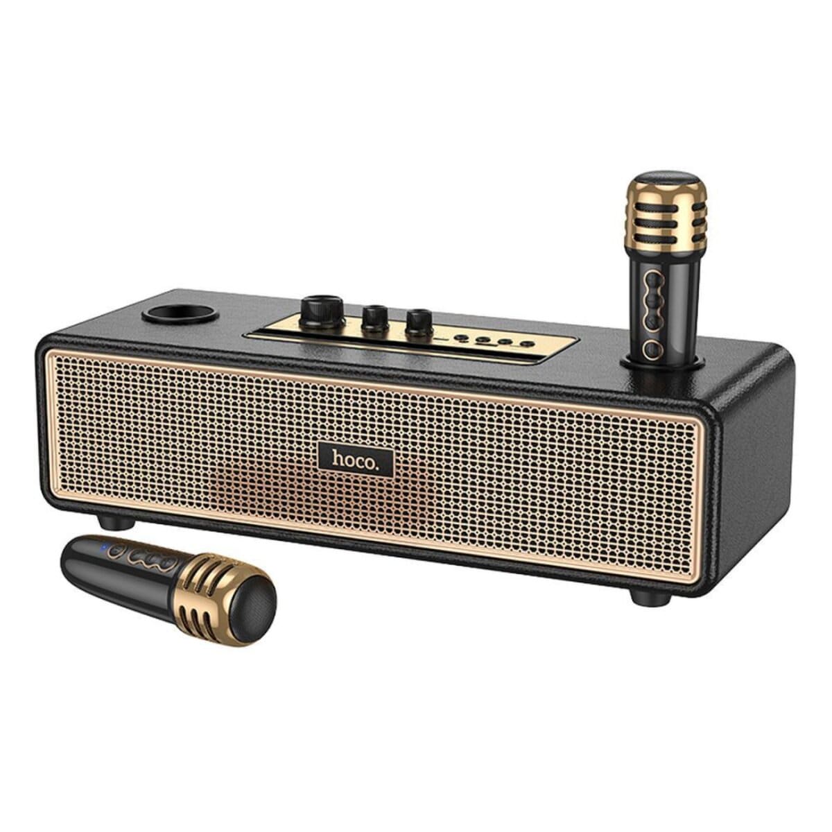Hoco BS63 Bluetooth-Lautsprecher mit 2 kabellosen Mikrofonen &ndash; Schwarz - Bild 1