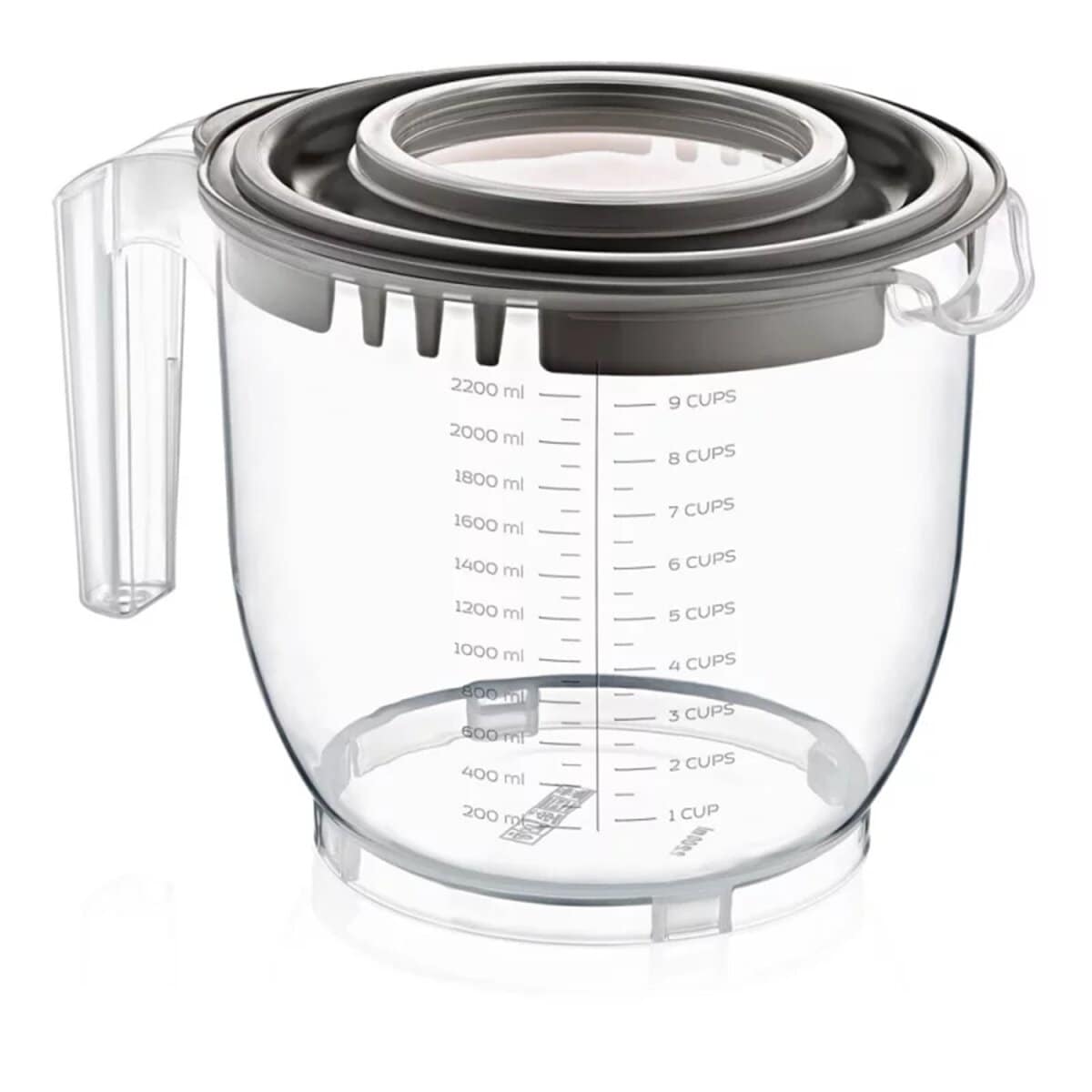 2-in-1 Messbecher & R&uuml;hrsch&uuml;ssel mit Deckel 2200 ml, f&uuml;r Backen - Bild 1