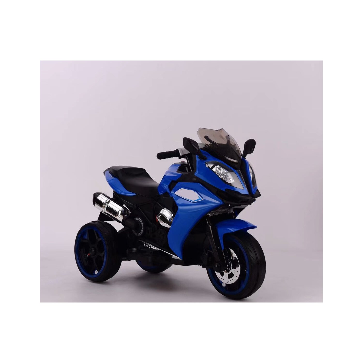 Kinder Dreirädriges Motorrad 2 Motoren Power Display 6V7AH Blau