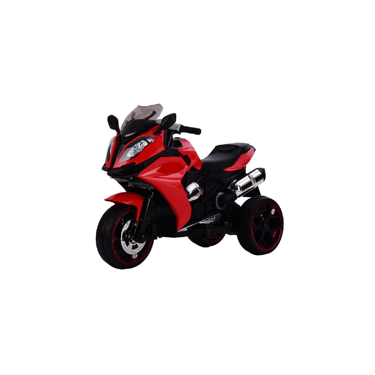 Kinder Dreir&auml;driges Motorrad 2 Motoren Power Display 6V7AH Rot - Bild 1