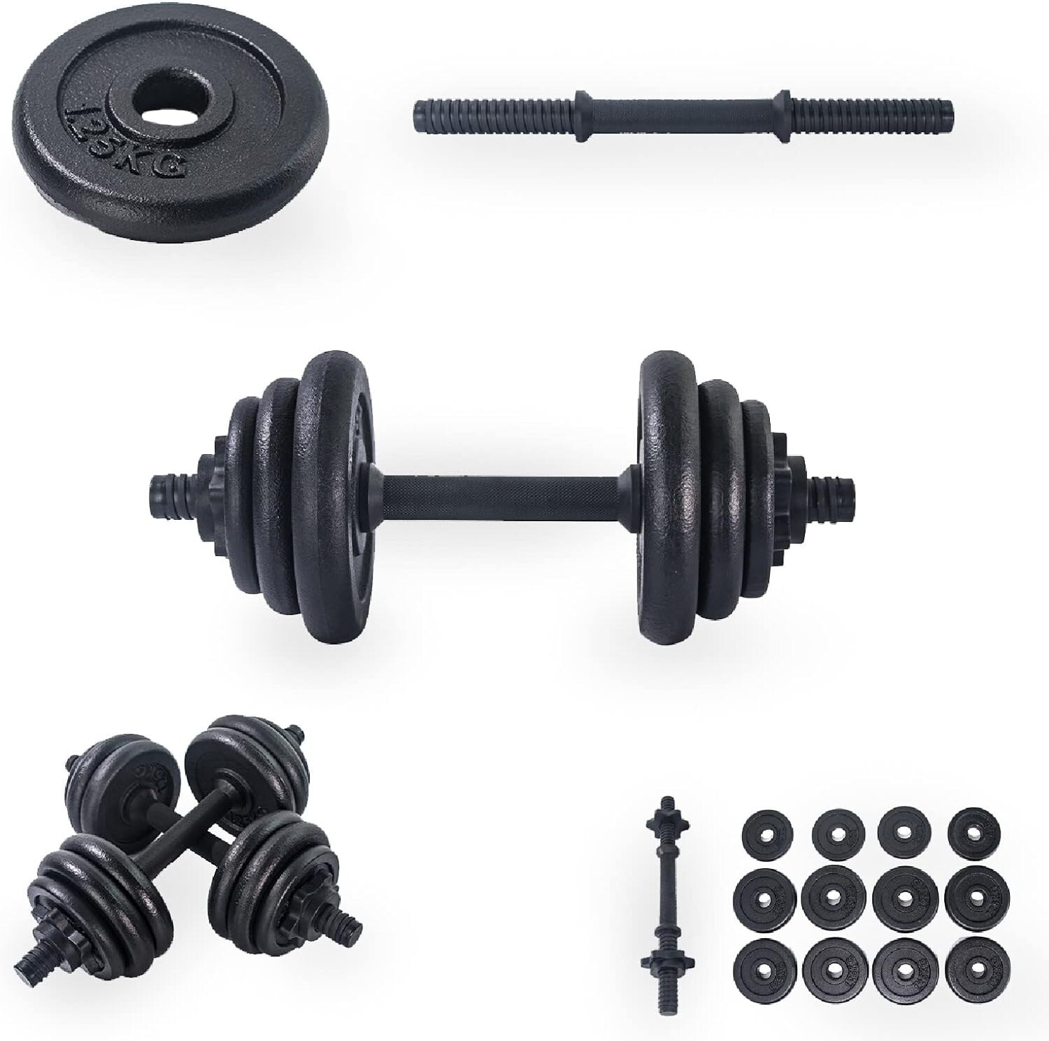 Bodybuilding Hantel, Hanteln set 15 & 20 kg, Gewichtstraining | 04400015112082