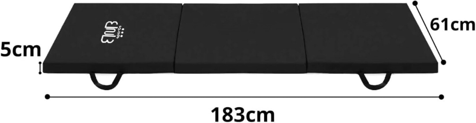 Sportmatte Premium Tri-Folding Thick Gymnastic Mat & Home Sports