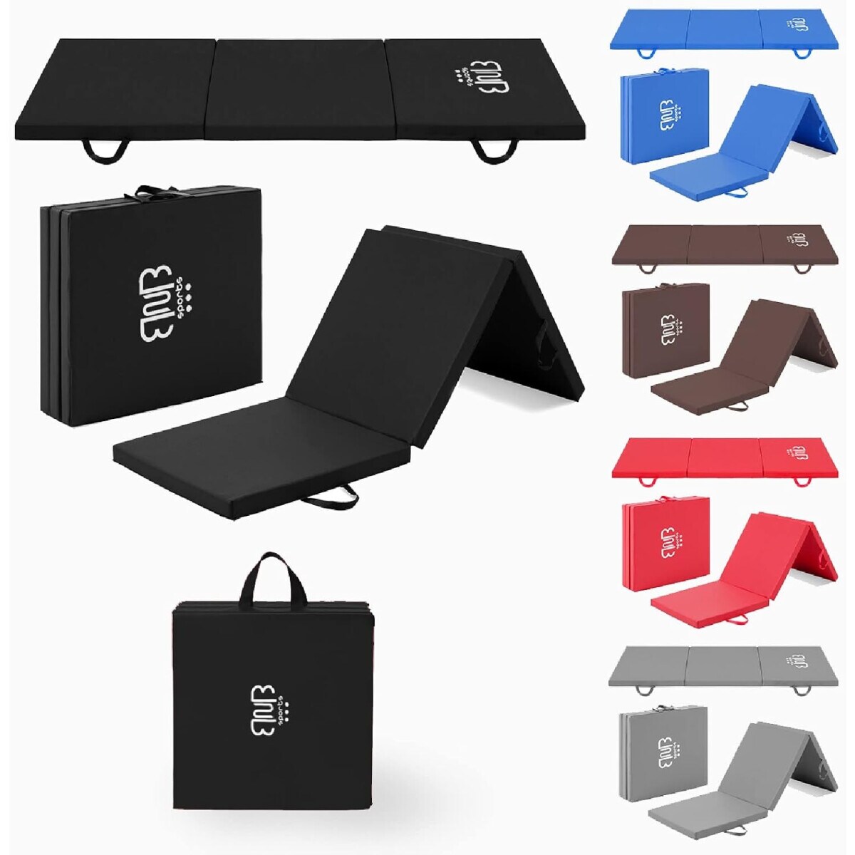 Tri-Folding Thick Gymnastic Mat & Home Sports, Yogamatte & Sportmatte