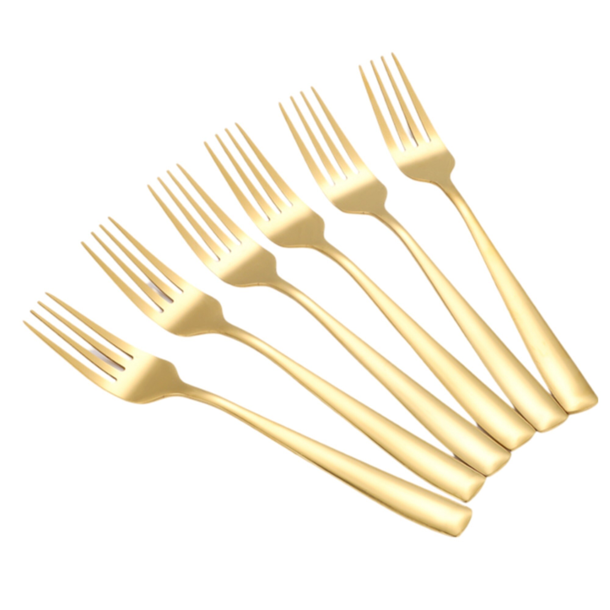 6er Set goldene Men&uuml;gabel aus hochwertigem Edelstahl - Bild 1