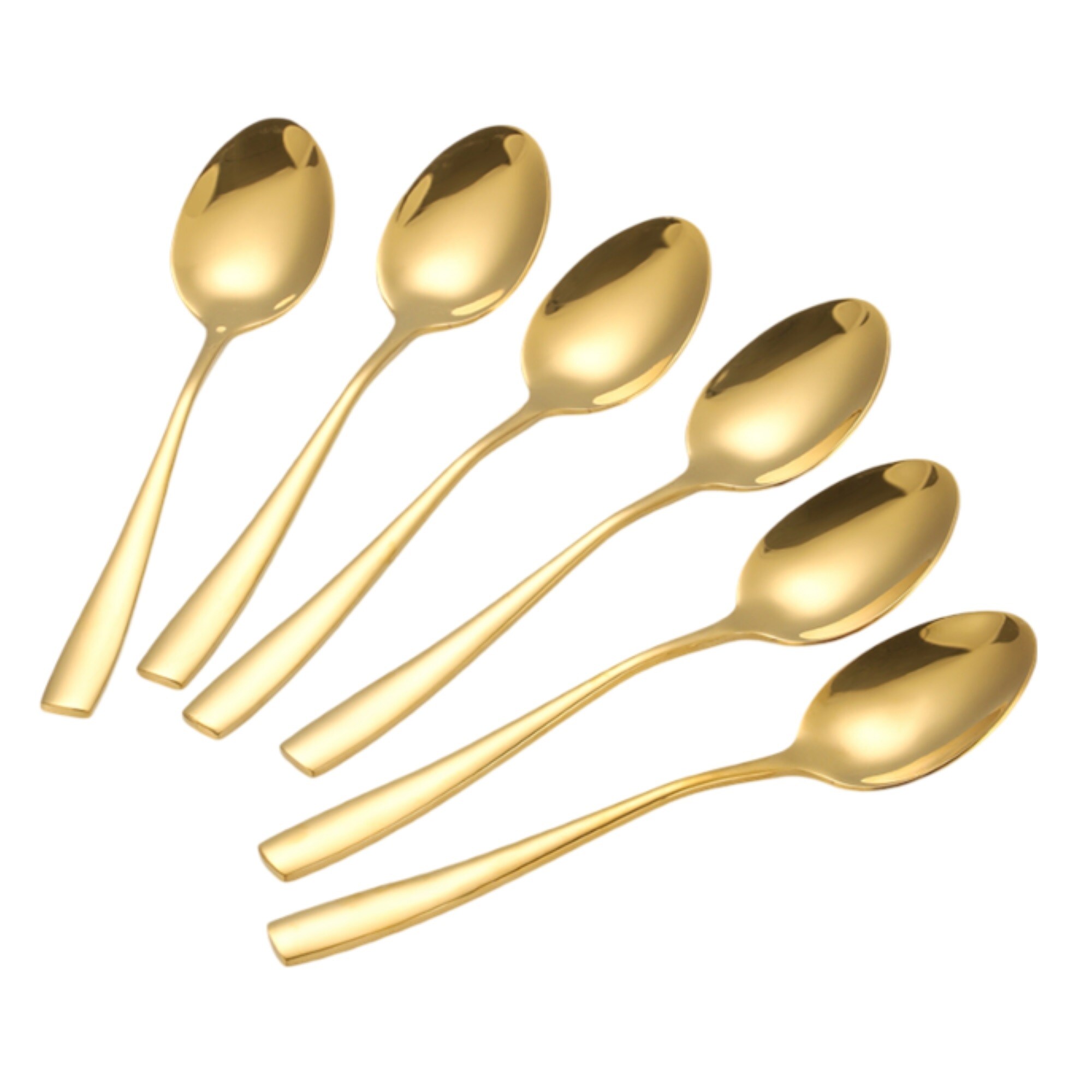 6er Set goldene Men&uuml;l&ouml;ffel aus hochwertigem Edelstahl - Bild 1