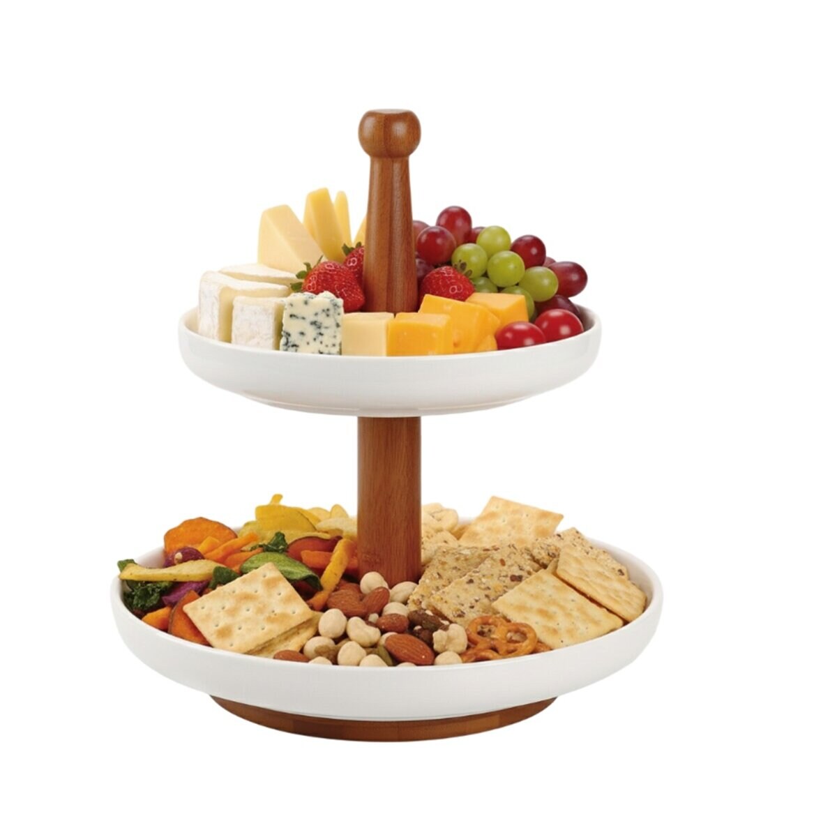 Etagere mit 2 Keramiktellern – Servierständer für Kuchen, Muffins | 04255829575871