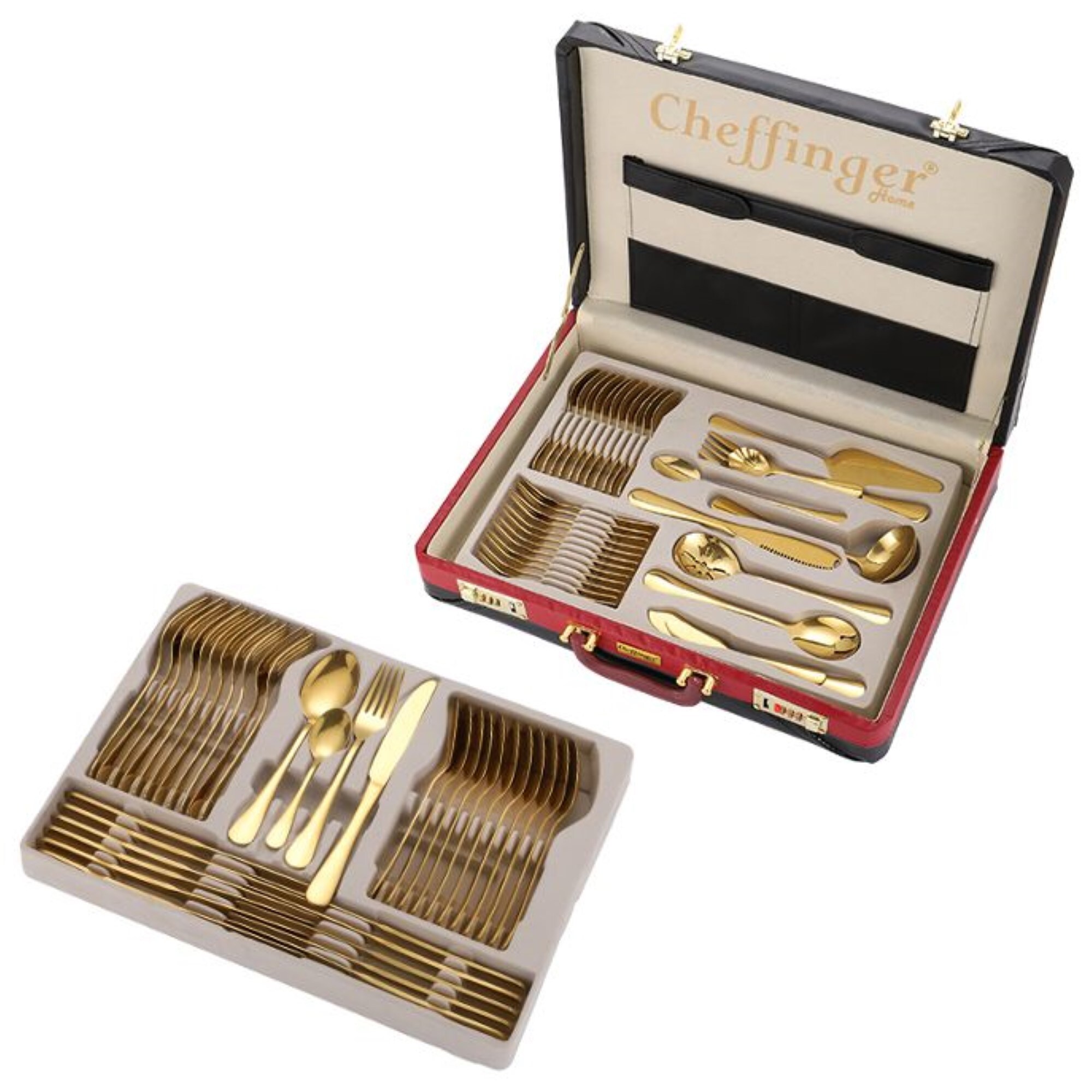 72 tlg Besteck-Set für 12 Personen aus 18/10 Edelstahl in Gold online kaufen bei Netto
