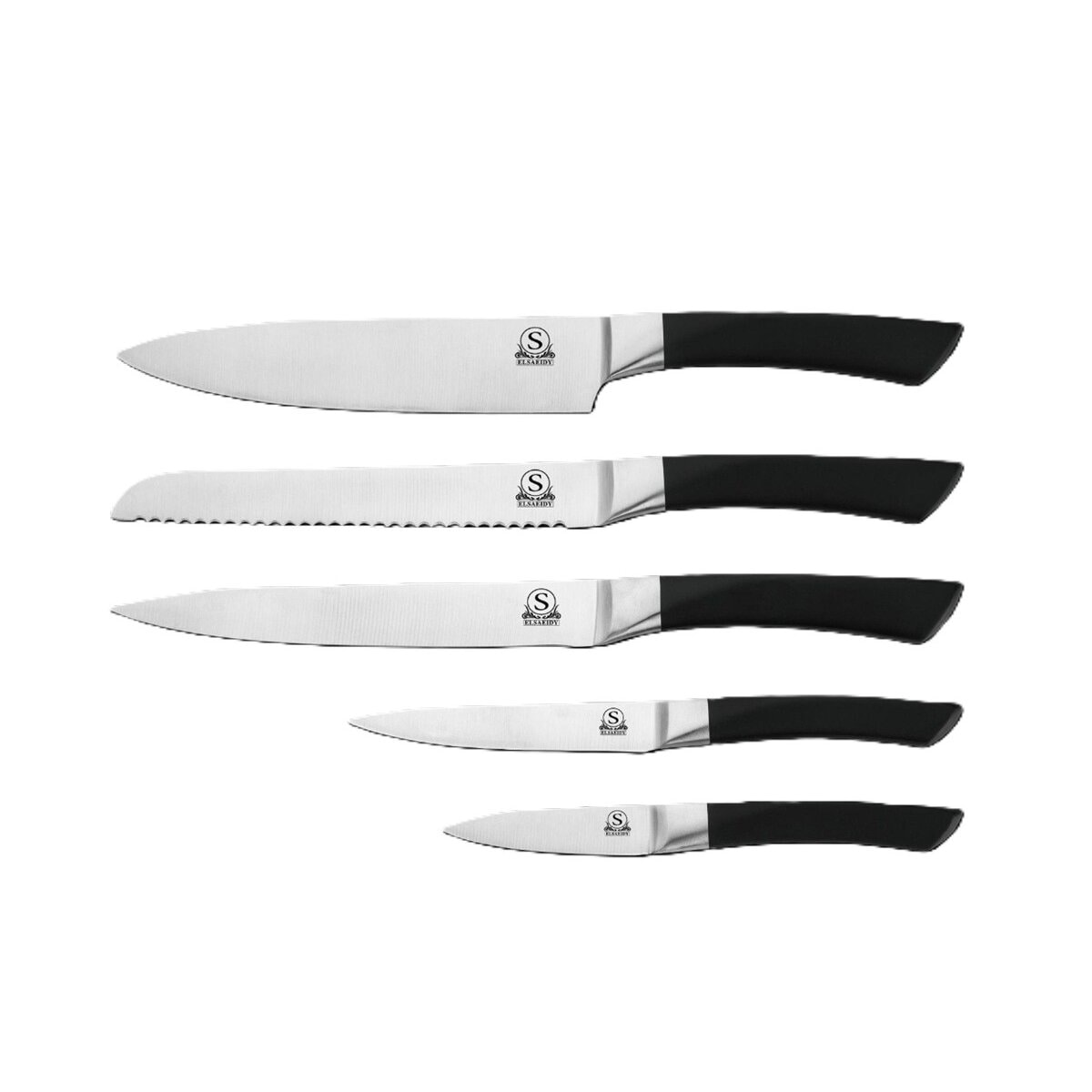 Messer-Set mit ergonomischen Griffen & magnetischem Messerblock - 6-teilig - Bild 1