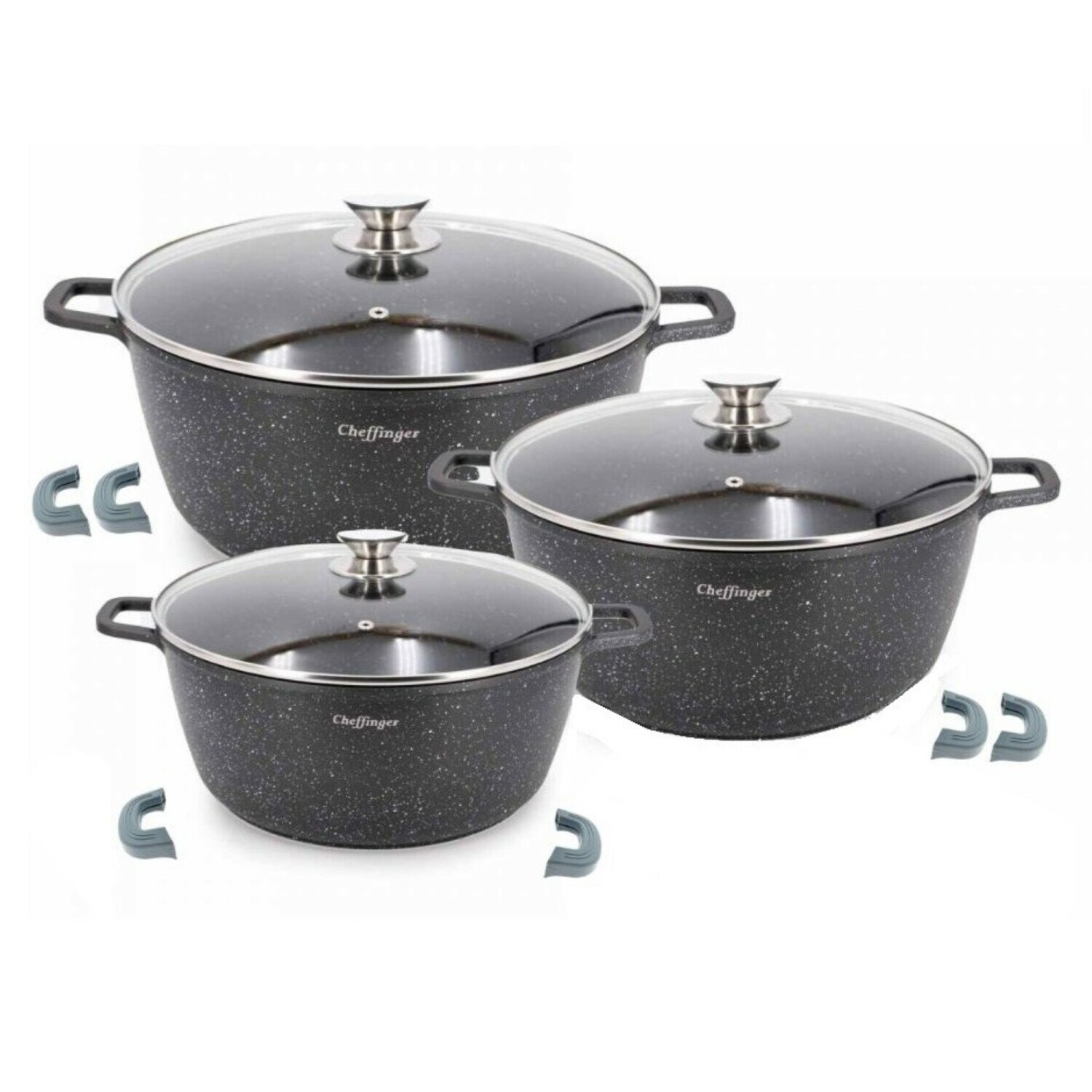 6-tlg. Kochtopfset 24-28-32CM Topf Induktion