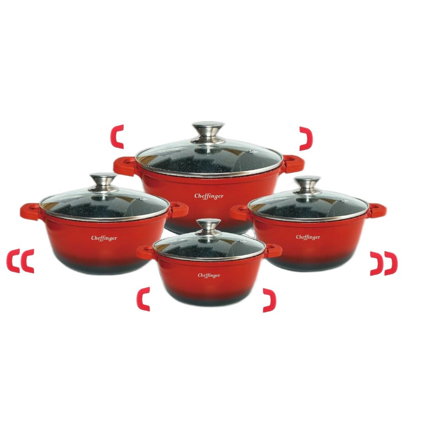 8 tlg Kochtopf Set Topf Induktion Anti Haft 20-24-28-32cm - Bild 1