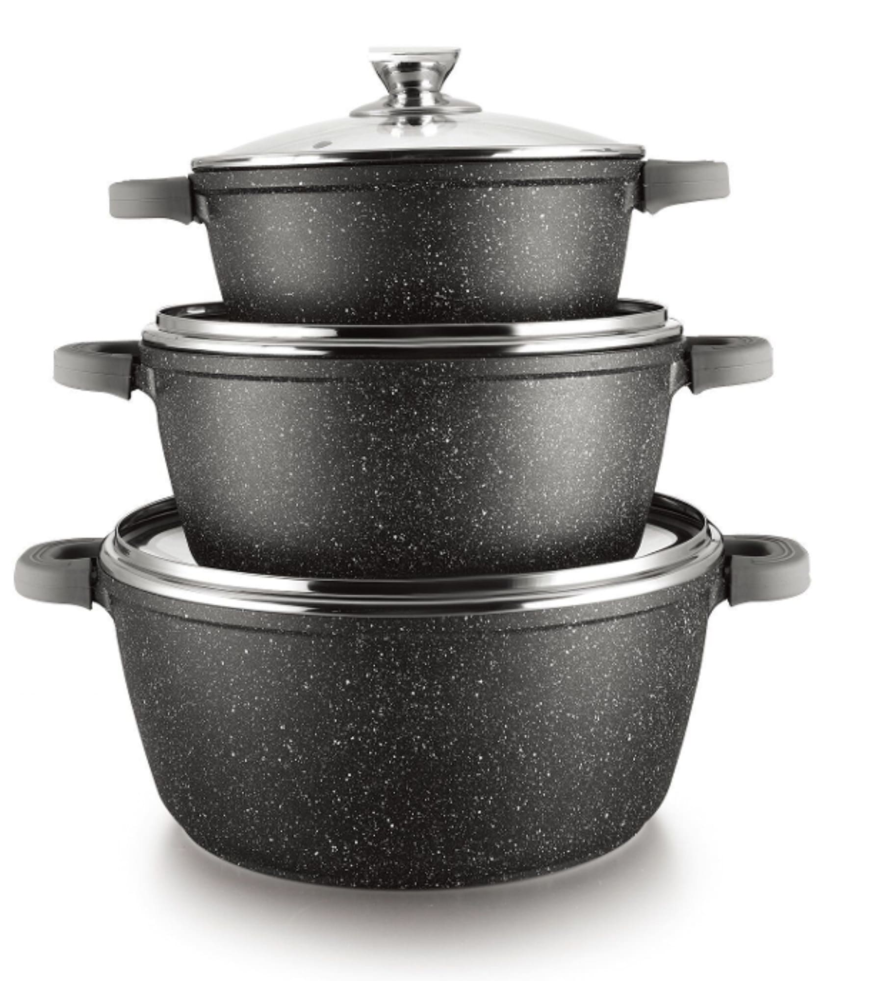 6-tlg Kochtopfset mit Deckel &oslash;36cm/&oslash;40cm/&oslash;44cm - Bild 1