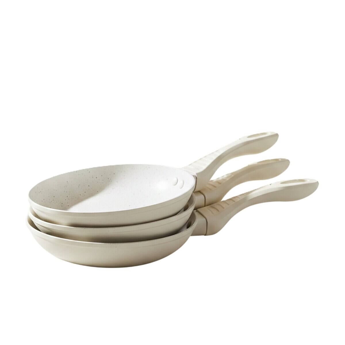 3 teiliges Pfannenset mit Antihaft-Marmorbeschichtung - ø20/24/28 cm, Induktionsgeeignet