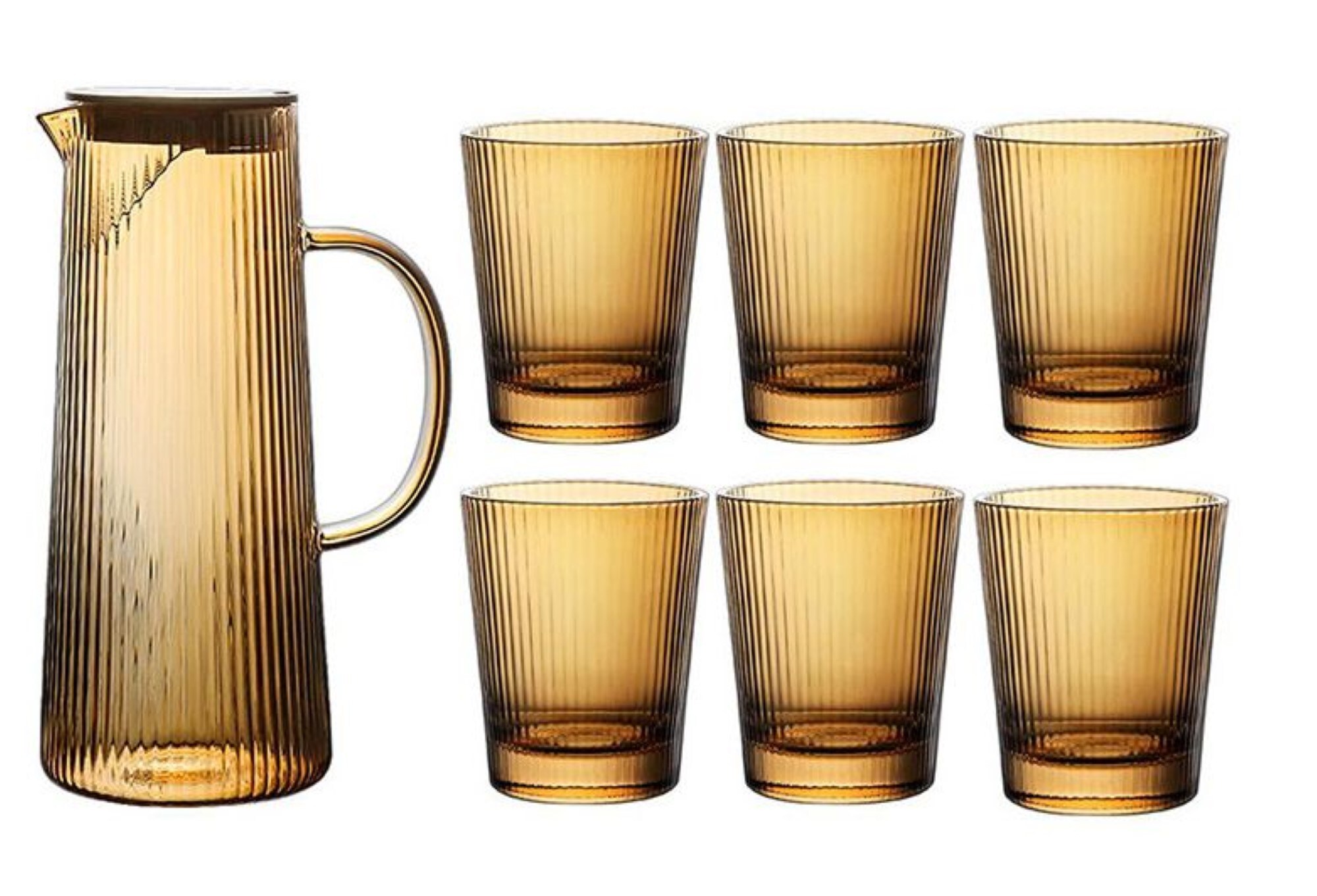 Karaffe 1300ml mit 6 Gl&auml;ser 260 ml - stilvoll & zeitlos - Bild 1