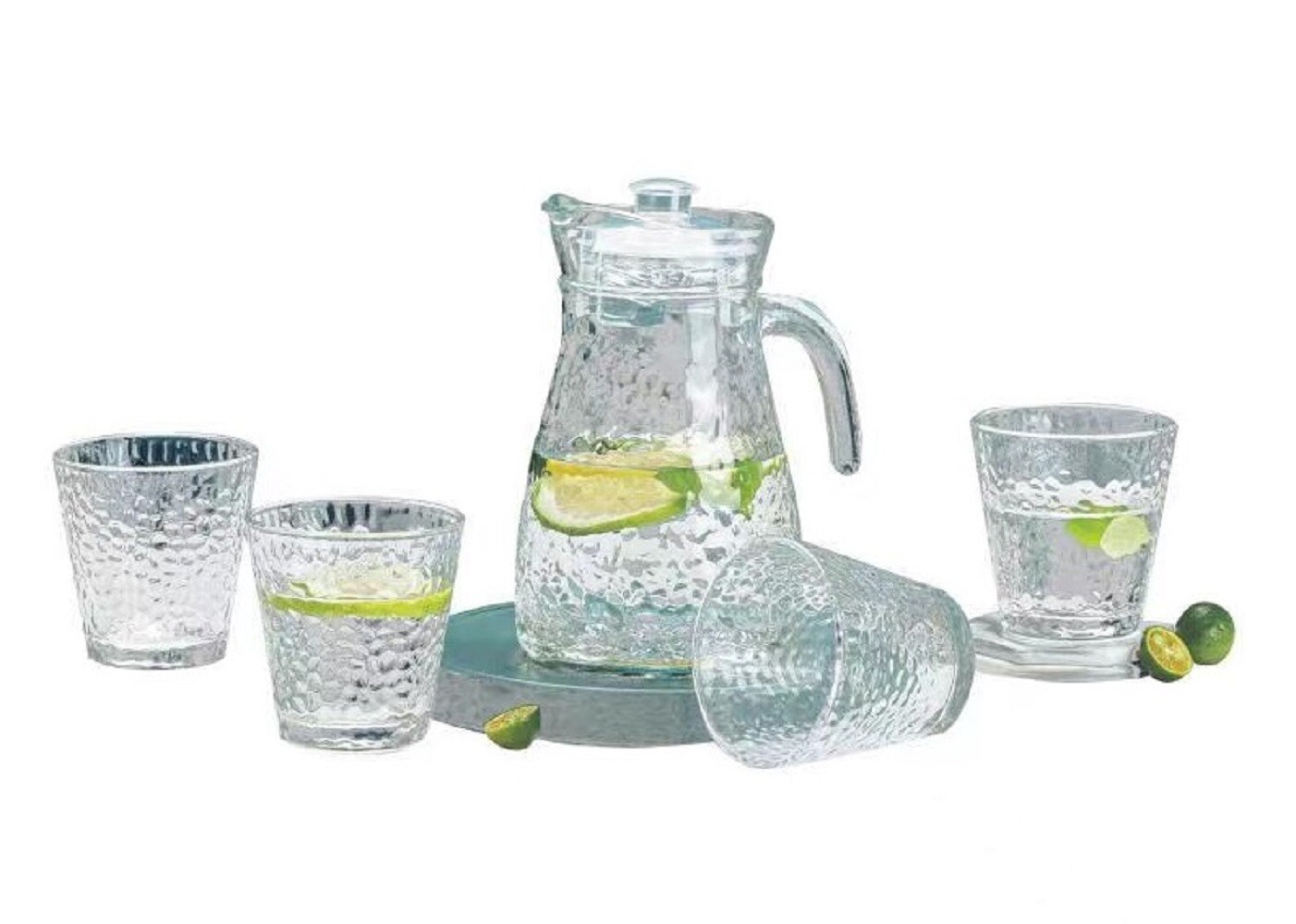 5-tlg 1,2 Liter Krug Karaffe 4 Gläser je 220ml GB05 | 04255698224504