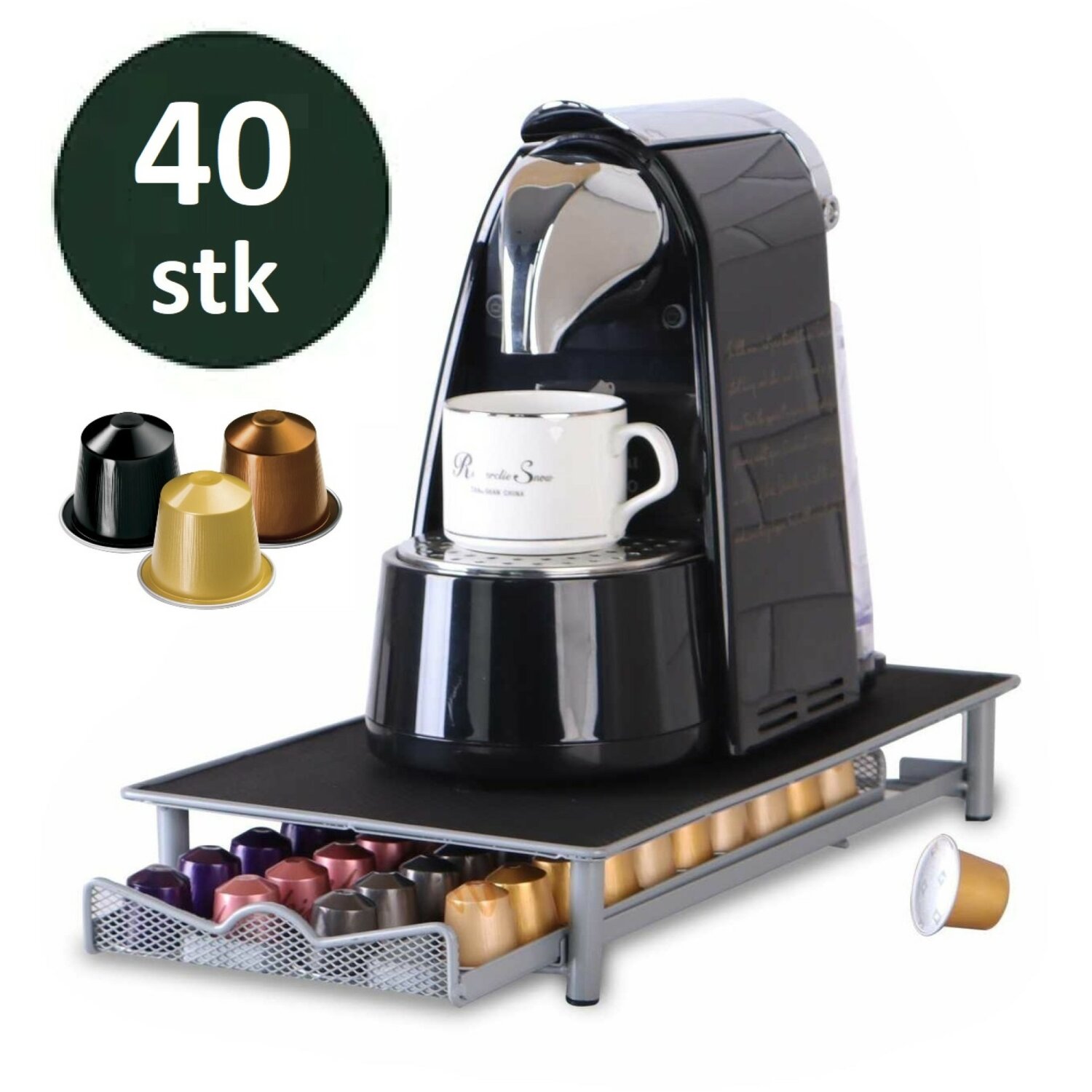 Kaffeekapsel Schublade f&uuml;r 40 Kapseln kompatibel mit Nespresso - Bild 1