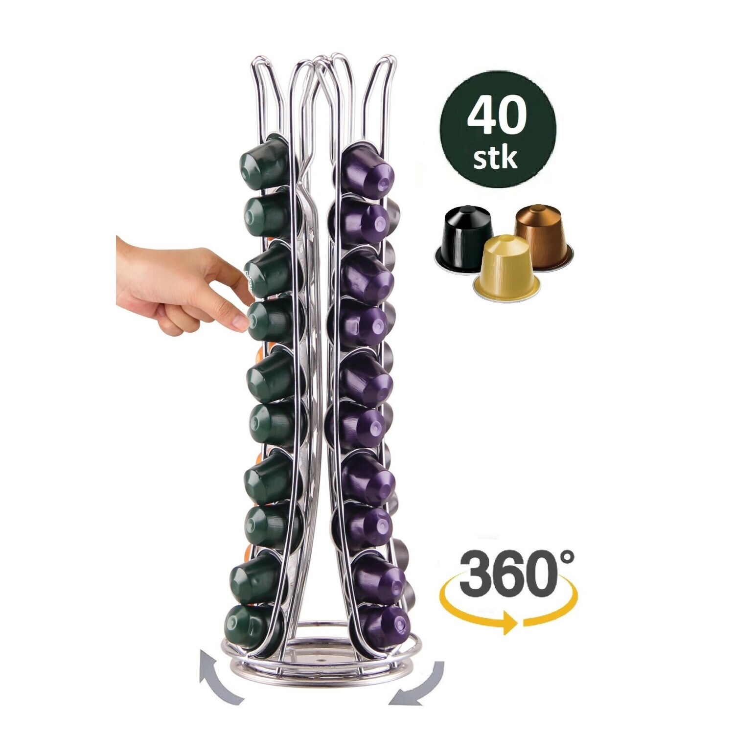 Kaffeekapsel St&auml;nder drehbar f&uuml;r 40 Kapseln kompatibel - Bild 1