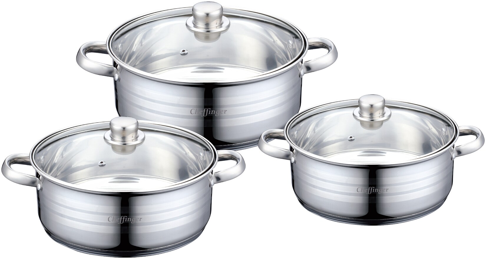 6-tlg Edelstahl Kochgeschirr Induktion 26/28/30cm | 04255698210835