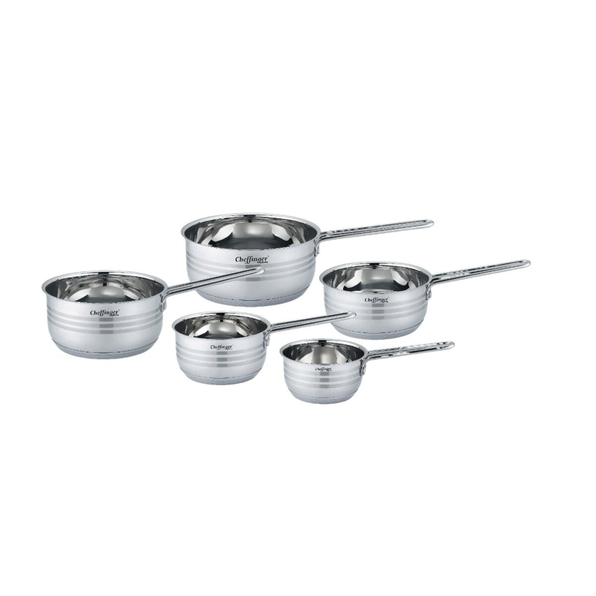 5 teiliges Edelstahl Saucenpfannen-Set - Induktionsgeeignet & Antihaft - Bild 1