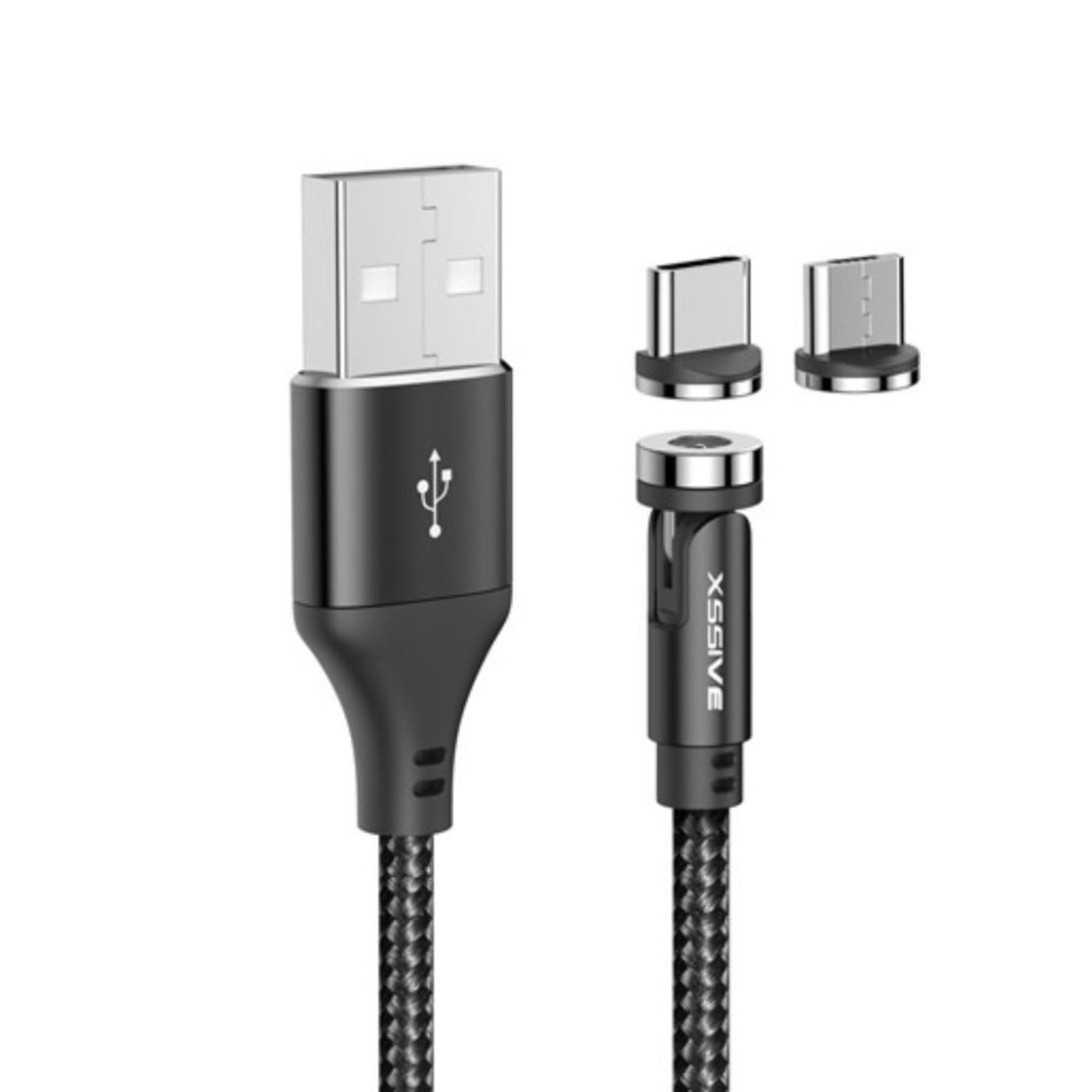 Magnetisches Kabel f&uuml;r USB-C und Micro Lade- und Synchronisationskabel - Bild 1