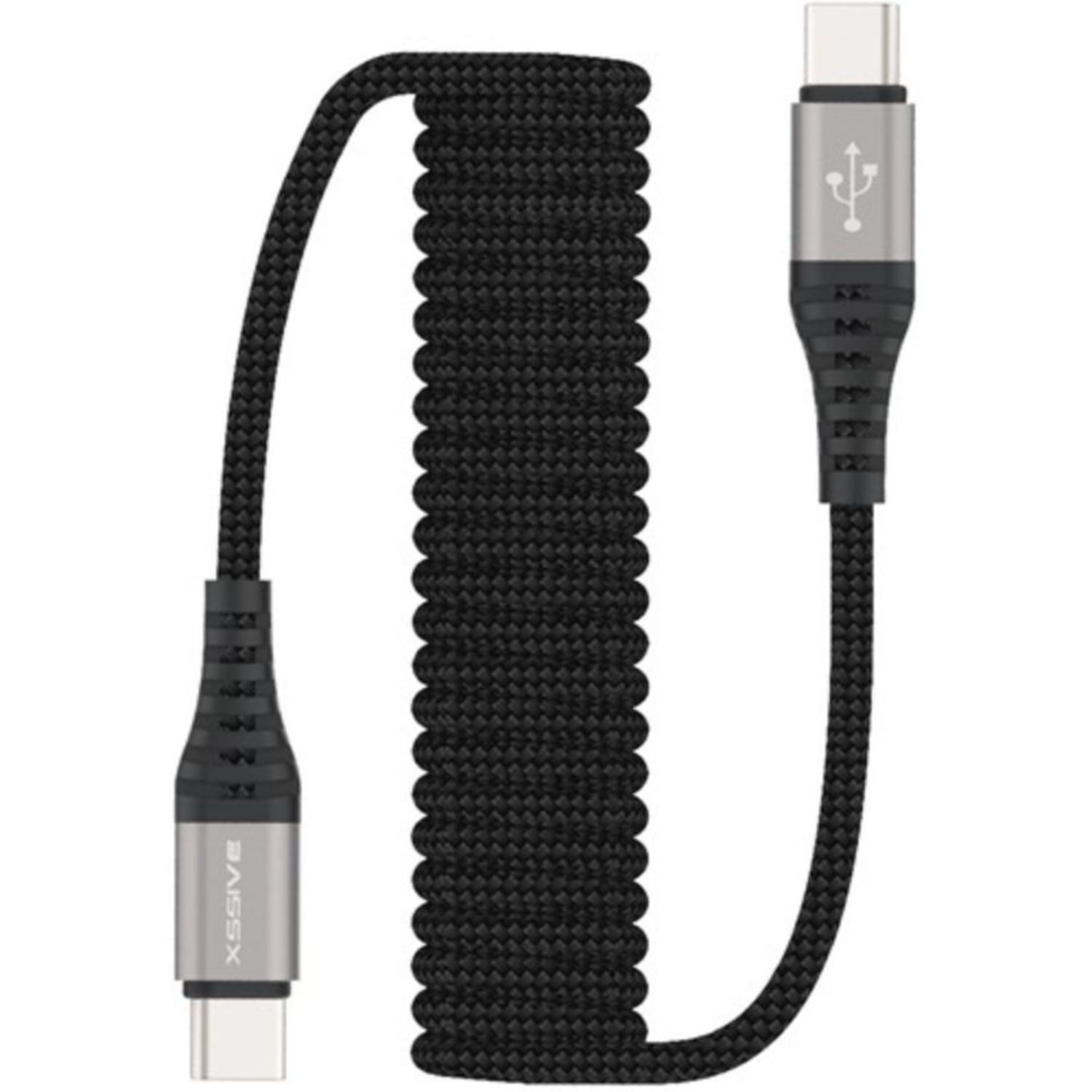 1,5 m Lade- und Datenkabel USB-C zu USB-C Strechable geflochten - Bild 1