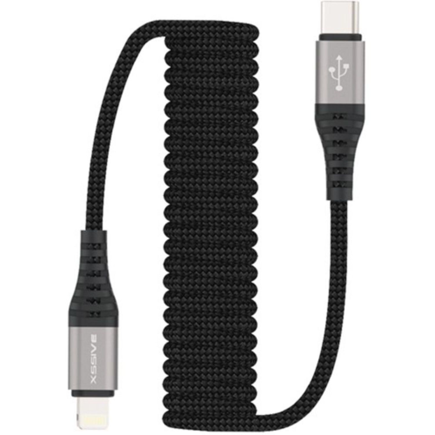 1,5 m Spiral Ladekabel und Datenkabel Kompatibel mit IOS Strechable geflochten | 04255698201024