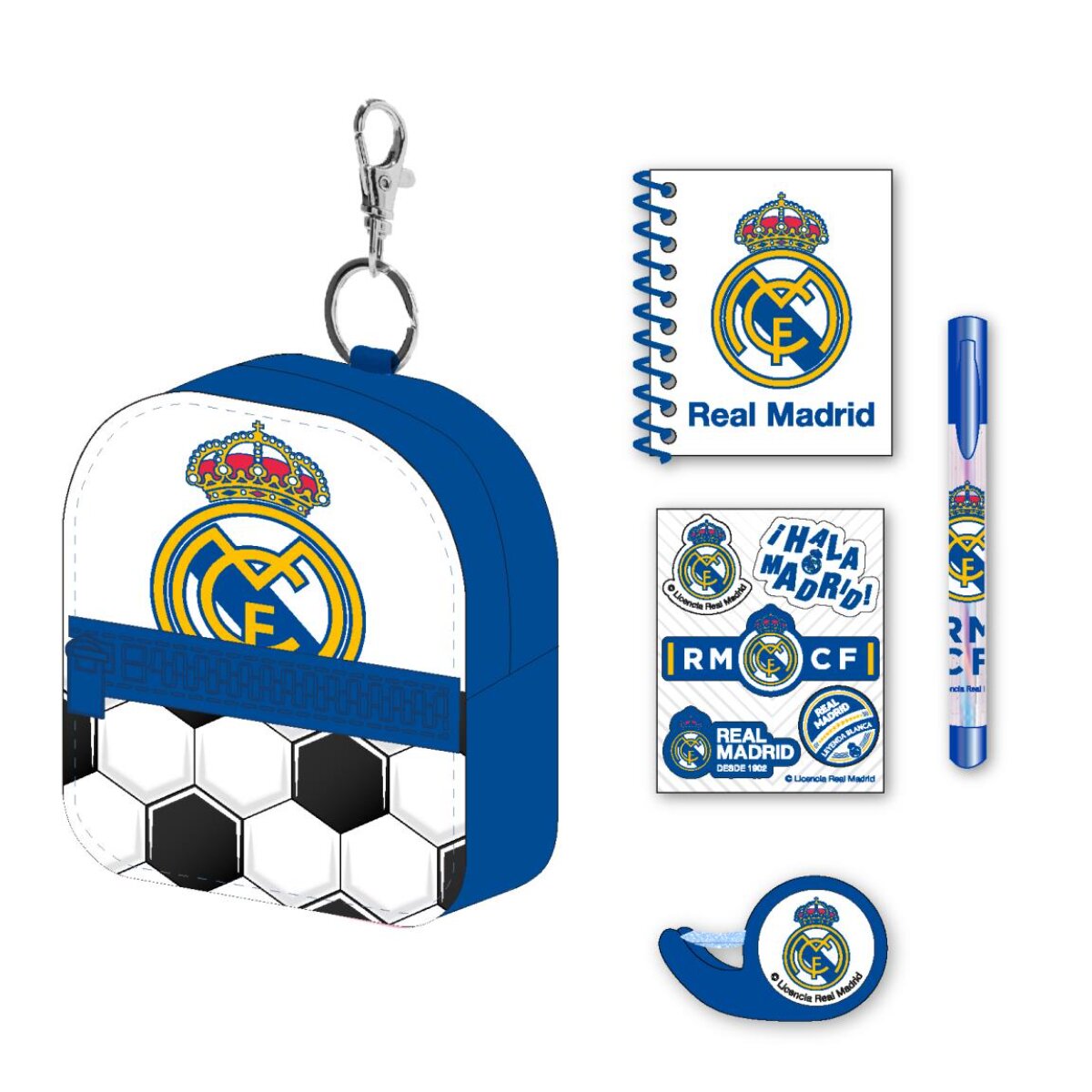 Real Madrid Schreibwaren-Set mit Mini-Rucksack Kinder Schulset - Bild 1
