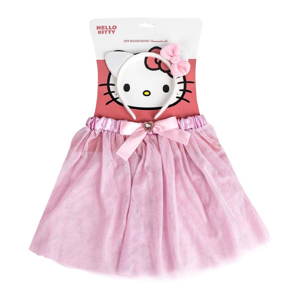 Hello Kitty Tutu mit Kopfschmuck 2 Tlg.- Kost&uuml;m zubeh&ouml;r f&uuml;r Kinder - Bild 1