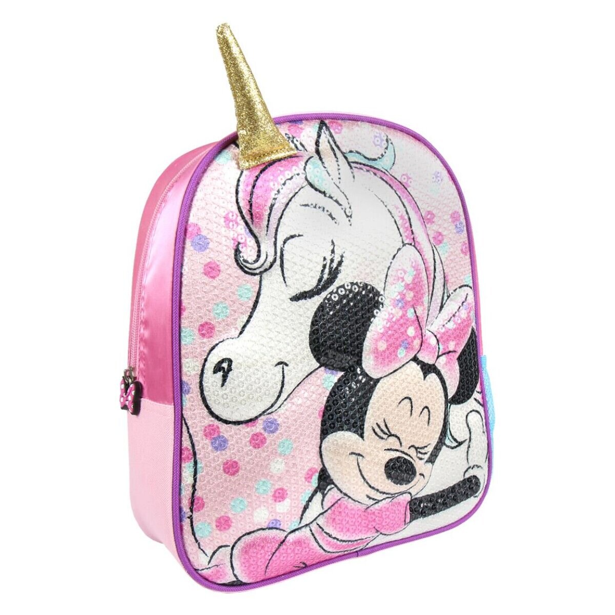 Disney Minnie Kinder Rucksack 3D Pailletten 25x31x10 cm | 08427934248124