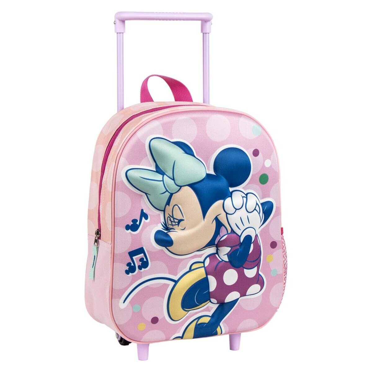 Disney Minnie Kinder Trolley Rucksack mit Rollen 3D Schultasche | 08445484538052