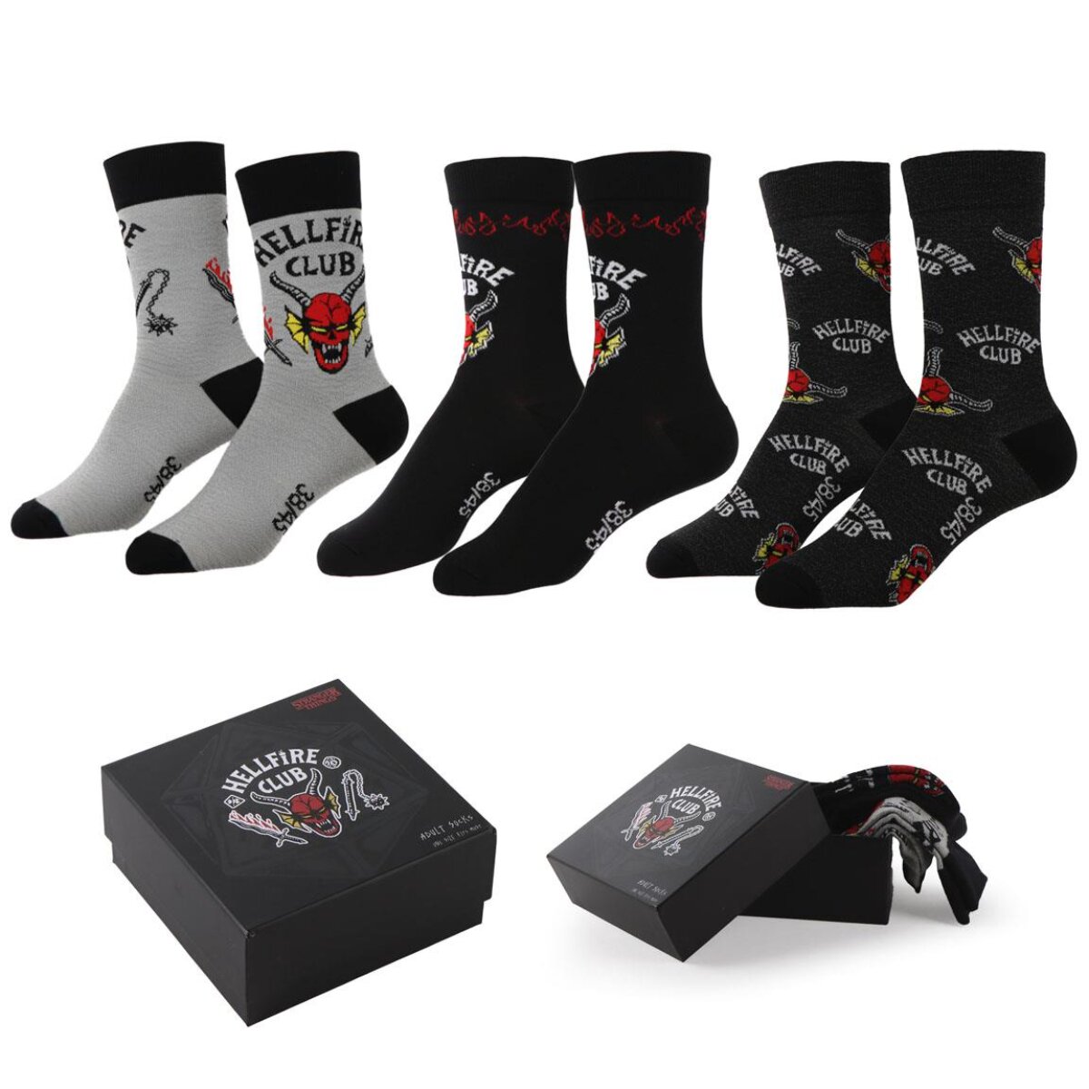 Stranger Things Socken 3er Pack Erwachsene Baumwollmix Fan Socken - Bild 1