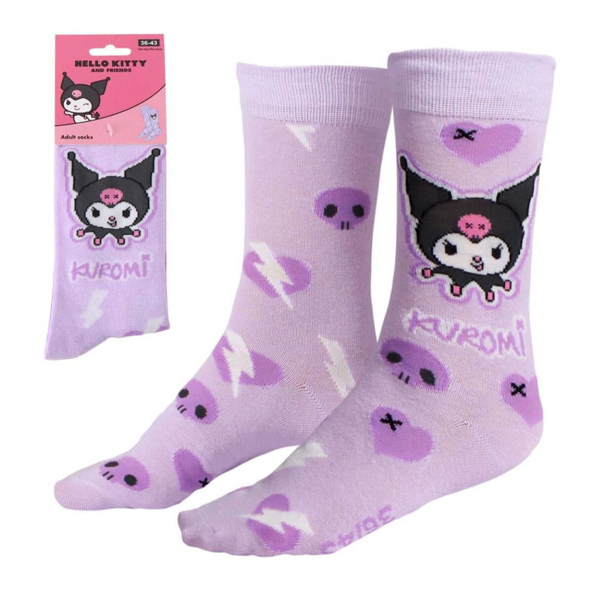 Hello Kitty Kuromi Erwachsene Socken Lifestyle Design Gr&ouml;&szlig;e 36-43 - Bild 1