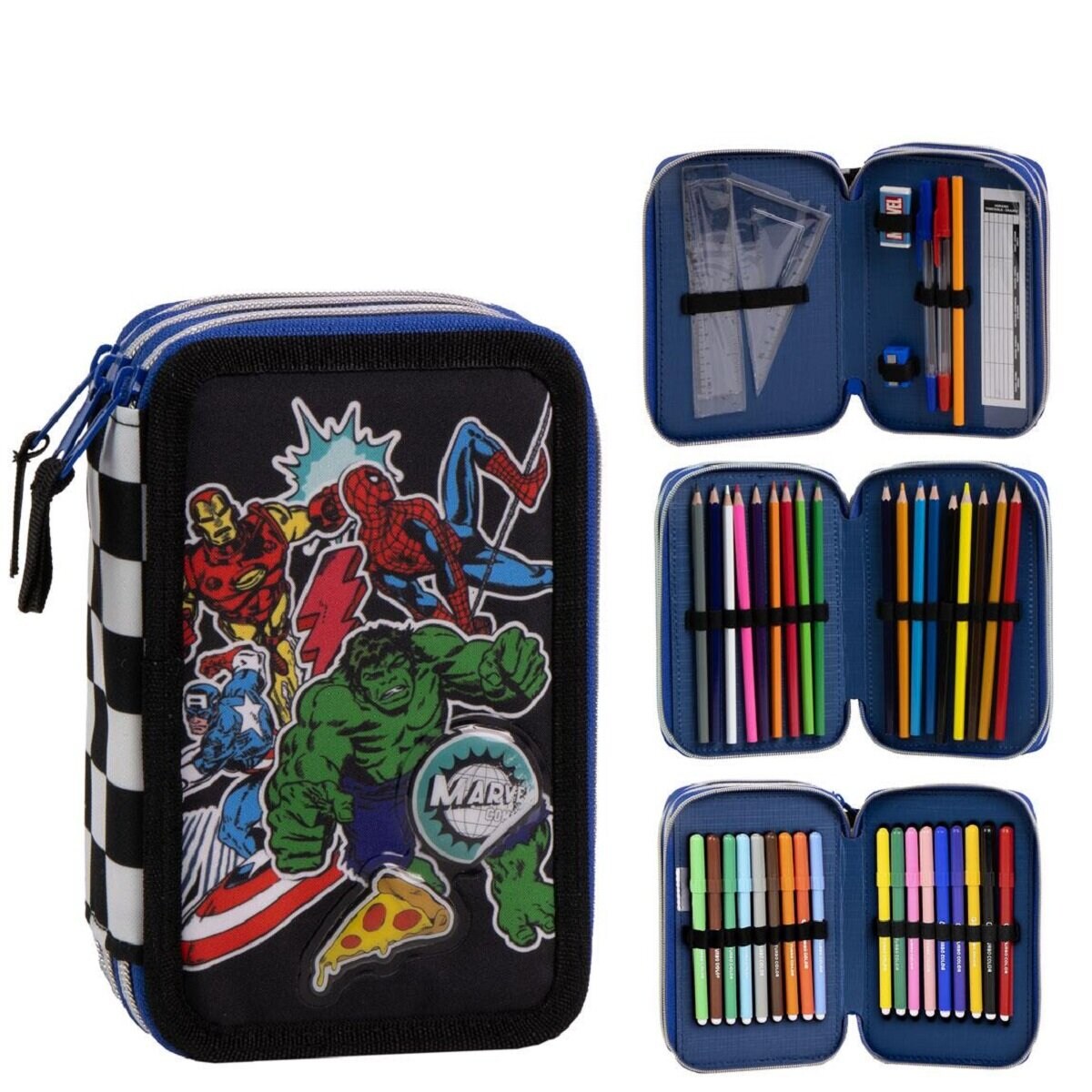 Avengers Federmappe gefüllt - Schuletui & Stiftebox mit Zubehör