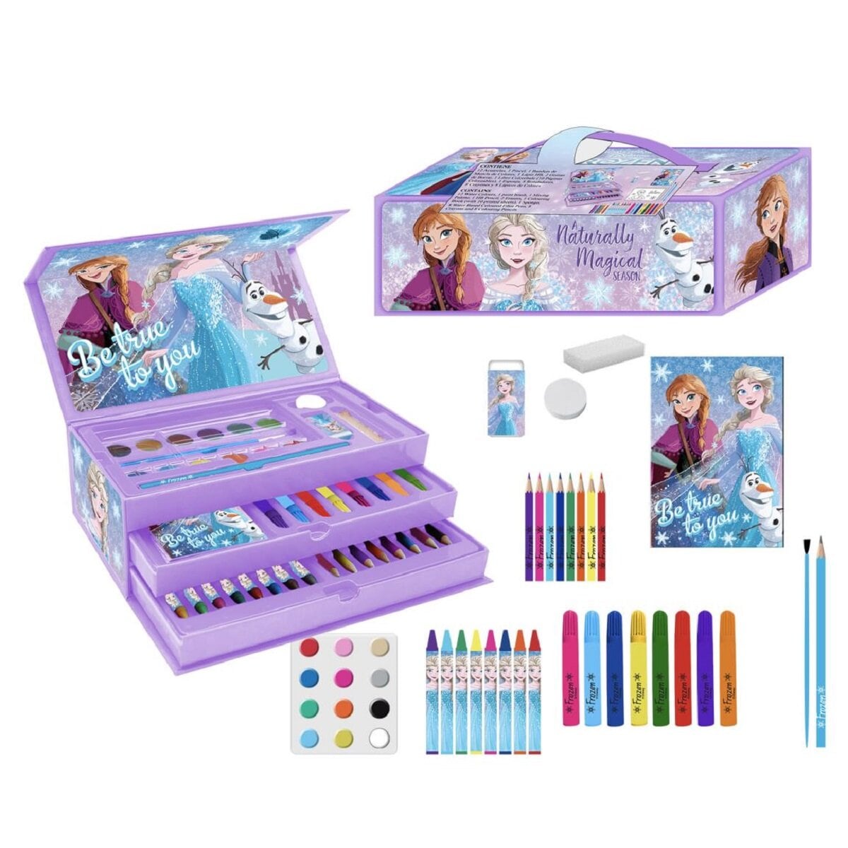 Disney Frozen Mal- und Zeichenkoffer &ndash; Kinder Kreativset mit Stiften - Bild 1