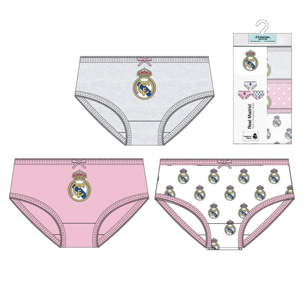 Real Madrid Unterw&auml;sche f&uuml;r M&auml;dchen - 3er Pack - Bild 1