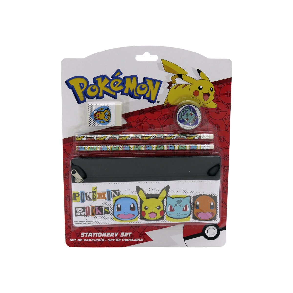 Pok&eacute;mon Schreibwarenset mit Federm&auml;ppchen 5 teilig Schulset - Bild 1