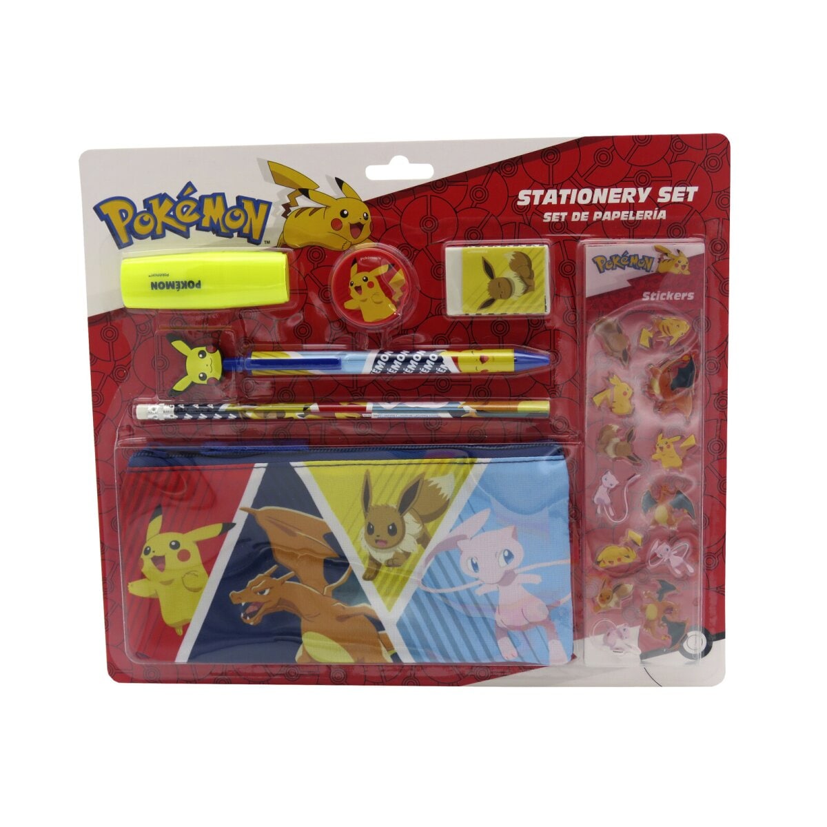 Pok&eacute;mon Schreibwarenset mit Federm&auml;ppchen 7 teilig Schulset - Bild 1
