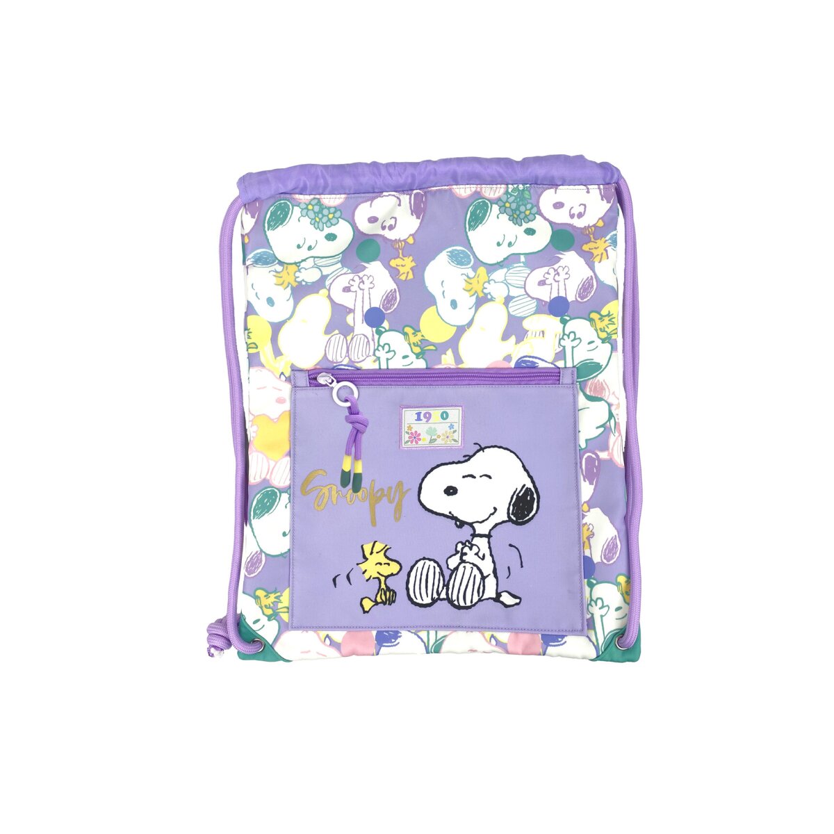 Snoopy Sportbeutel Turnbeutel Rucksack Gymbag mit Rei&szlig;verschlusstasche - Bild 1