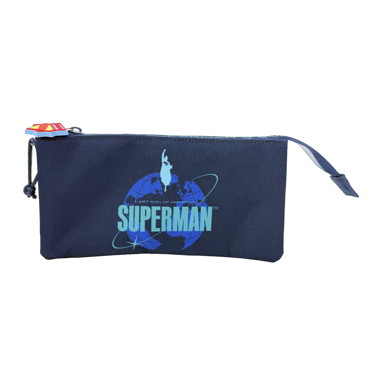 Superman M&auml;ppchen Blue Doppel Etui Federm&auml;ppchen f&uuml;r Schule und Alltag - Bild 1