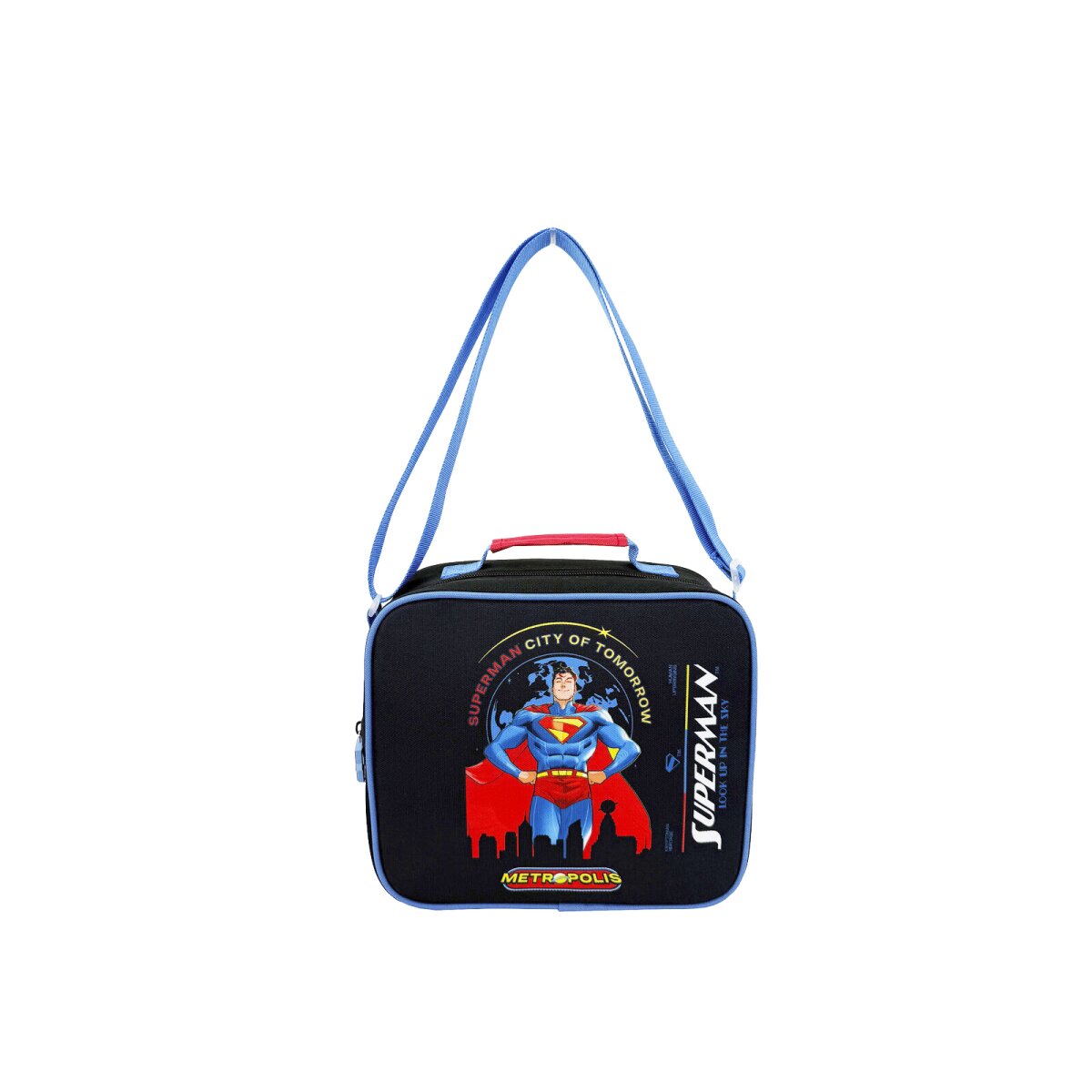 Superman Lunchtasche Brottasche Black mit Rei&szlig;verschluss Schule Arbeit - Bild 1